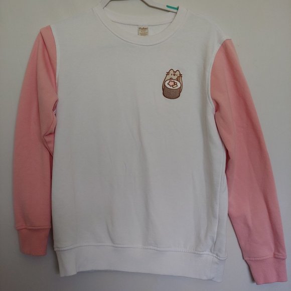 Pusheen Tops - Pusheen pink and white long sleeves sweatshirt with logo size SP